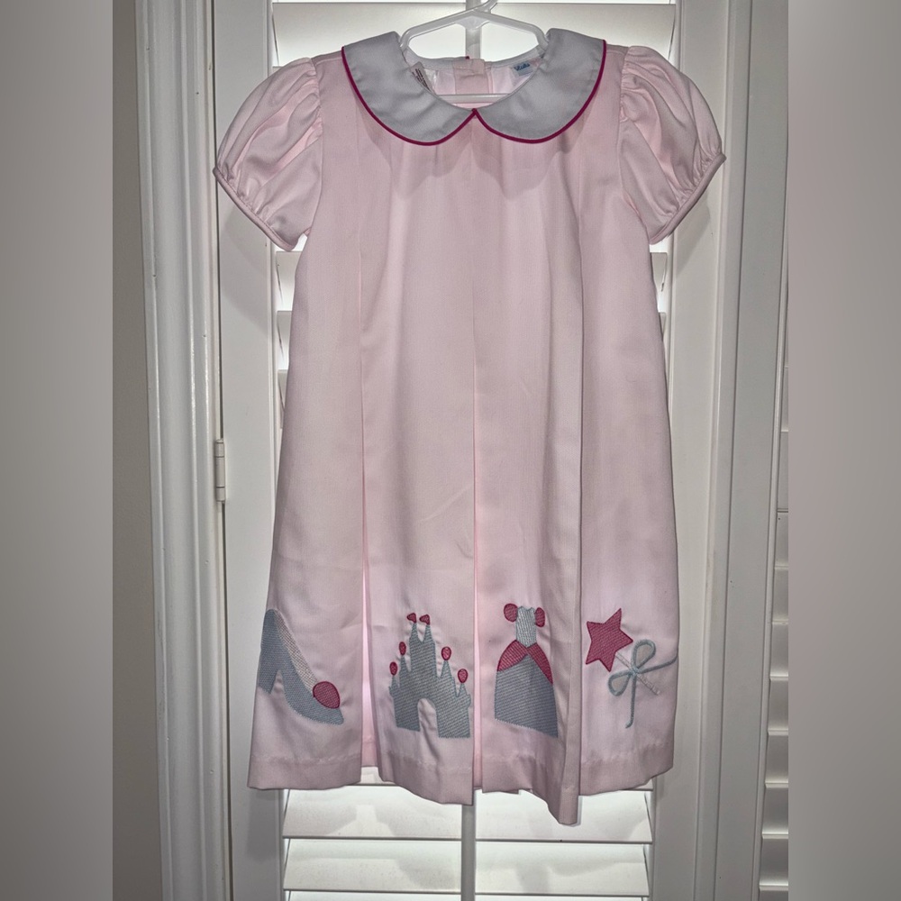Pink Kids Dress with Embroidered Designs